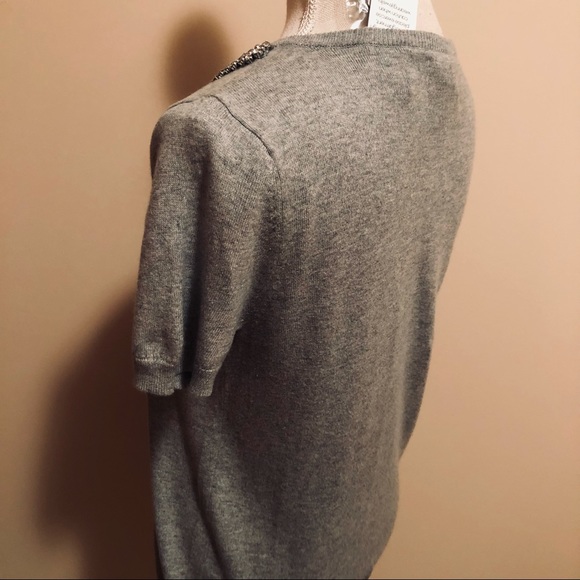 M//Ellie short sleeve sweater NWT rhinestone beaded neckline - Picture 5 of 10